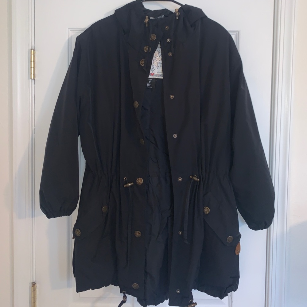 VINTAGE WOMENS OBERMEYER BLACK WINDBREAKER SIZE 6